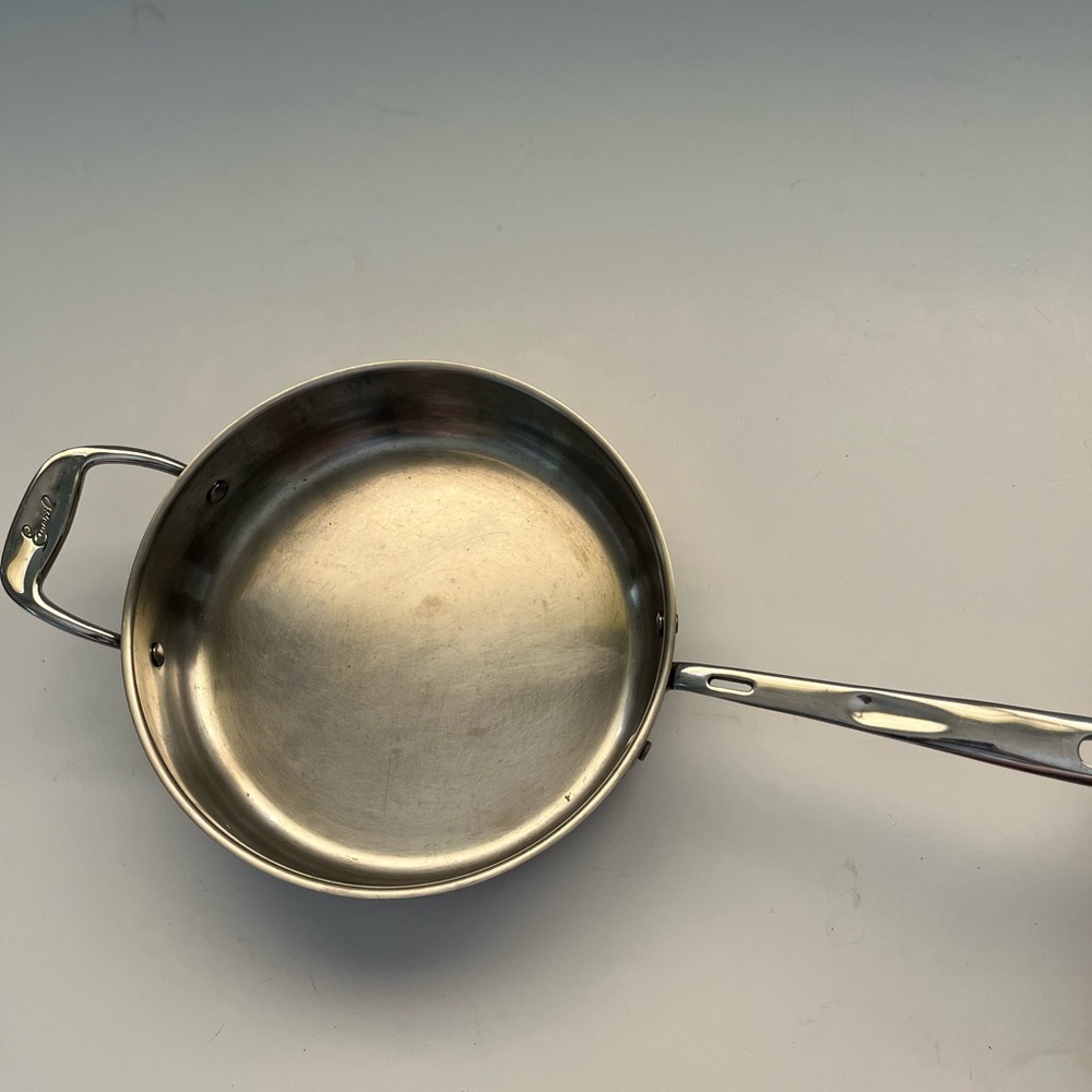 Stainless Steel Sauté Pan with Long Handle - Silver